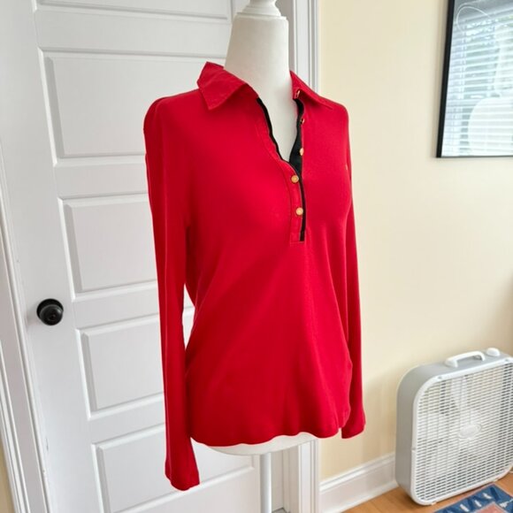 Ralph Lauren Long Sleeve Red Polo - Picture 2 of 7